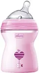 Бутылочка пластиковая Chicco Natural Feeling Pink с силиконовой соской, 250 мл
