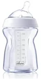Бутылочка стеклянная Chicco Natural Feeling с силиконовой соской, 250 мл