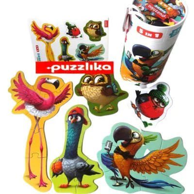 Puzzle educational Puzzlika Birds, 5 in 1