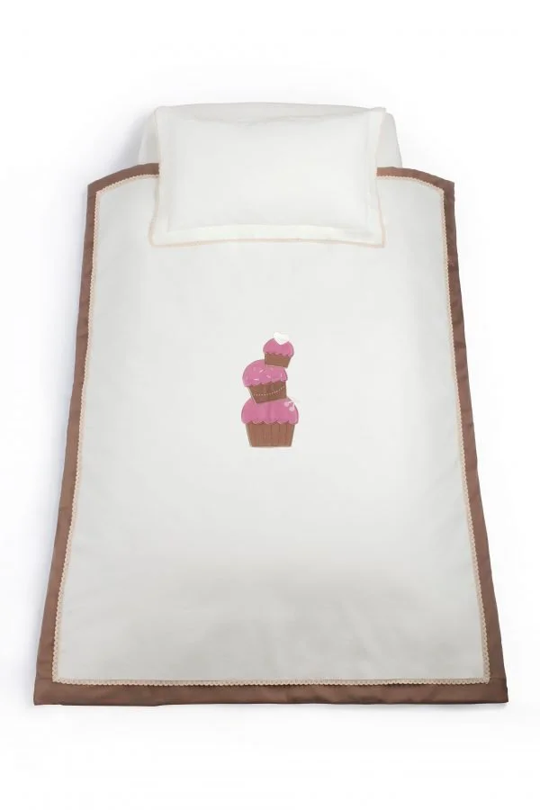 Set lenjerie de patut Specialbaby Gigi roz din 3 piese (Pentru patut de 120*60 cm)