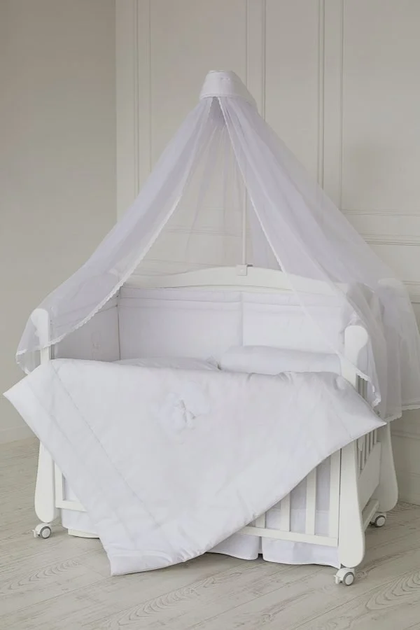 Комплект постельного белья Specialbaby Anie белый из 3 предметов (Для детской кроватки 120*60см)