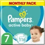 Scutece Pampers Active Baby 7 Extra Large XXL Box (15+ kg), 116 buc.