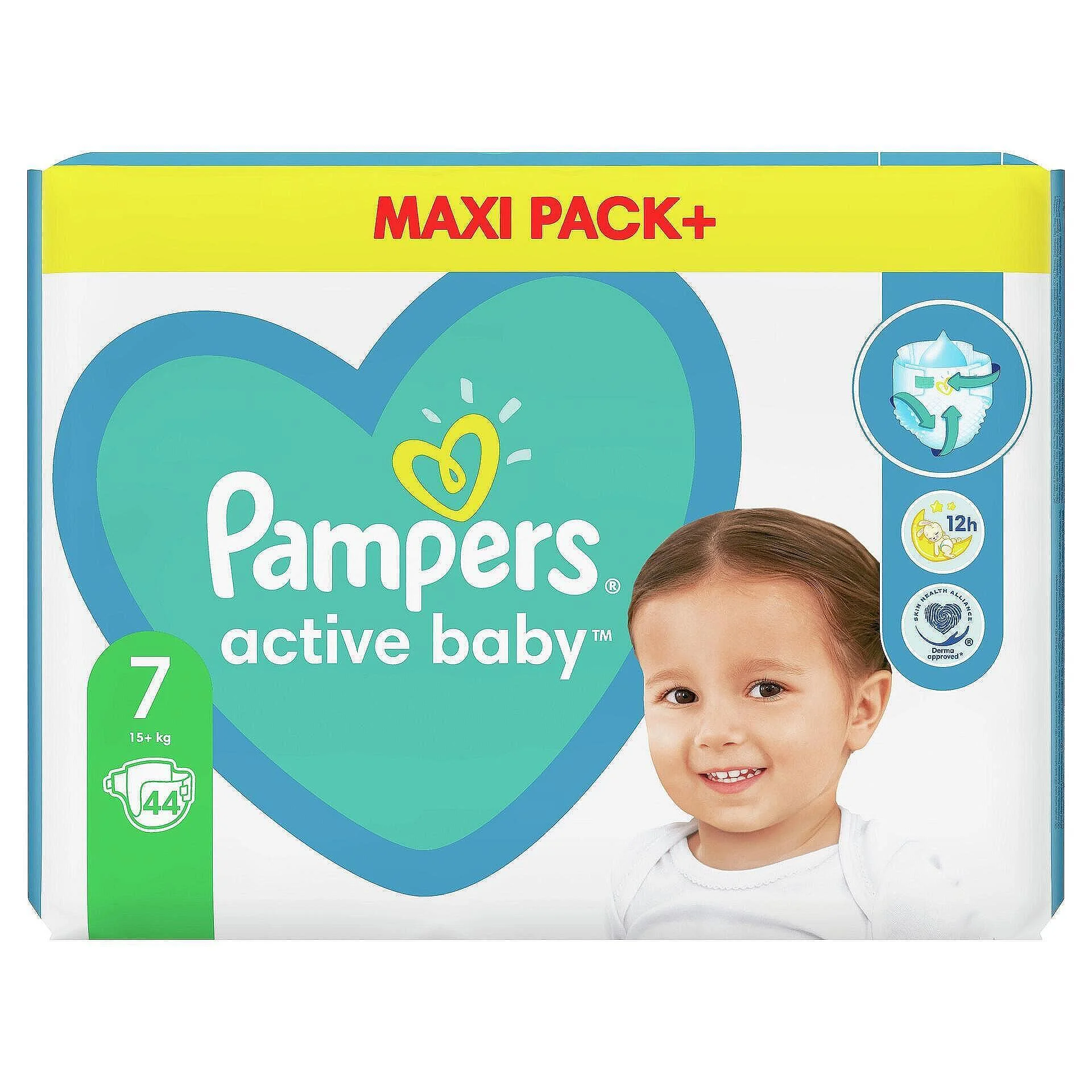 Scutece Pampers Active Baby 7 Extra Large (15+ kg), 44 buc.