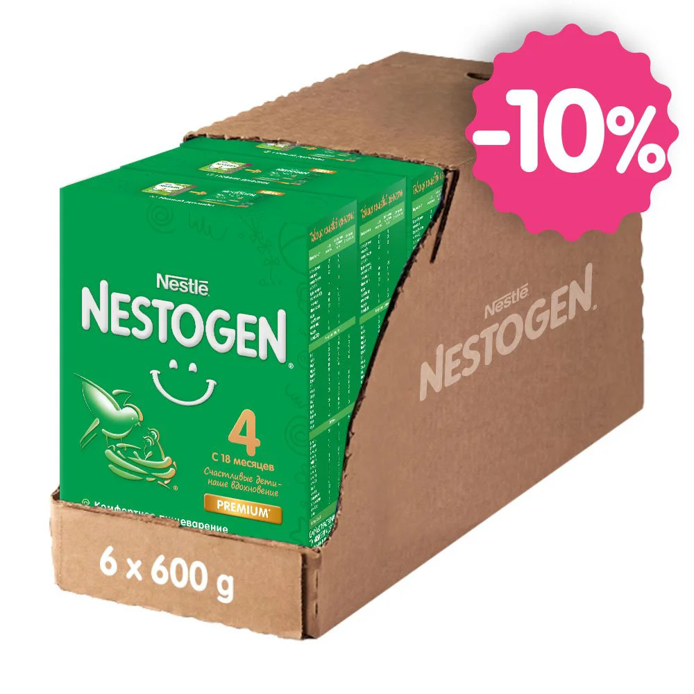 Набор 6 x Детская молочная смесь Nestle Nestogen 4 Premium (18+ мес.), 6 x 600 г