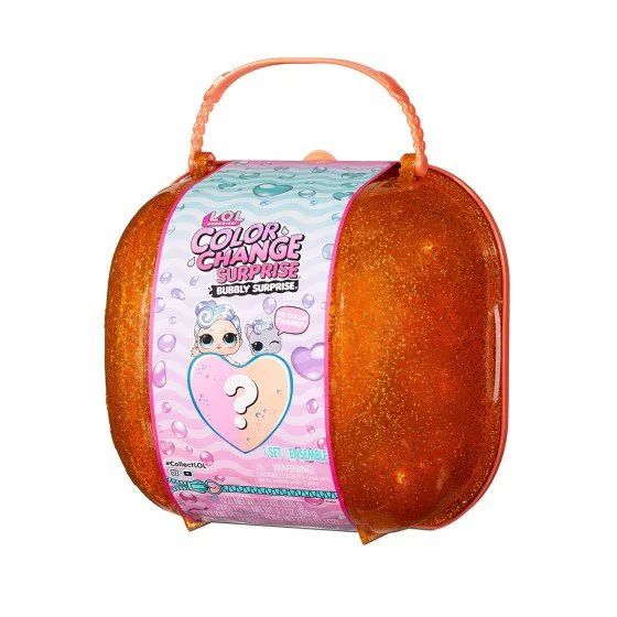 Игровой набор оранжевый чемодан с куклой  L.O.L. Surprise! Серии Color Change Bubbly Surprise