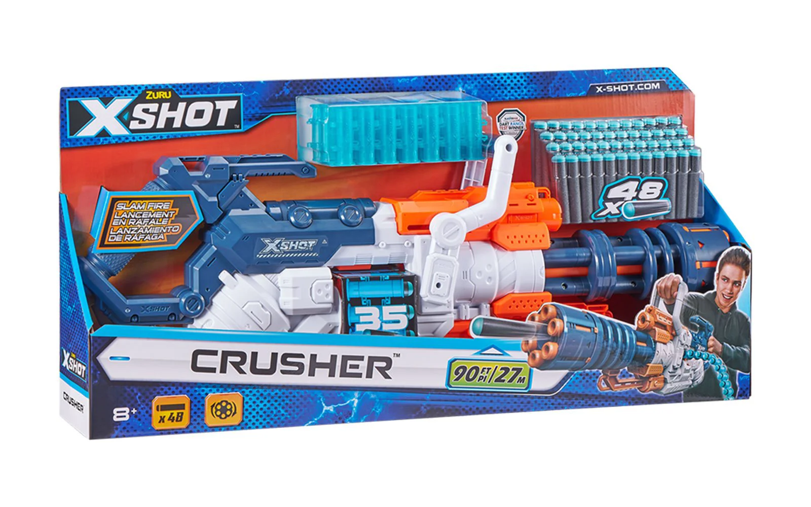 Blaster mitraliera X-Shot Crusher 48 cartuse
