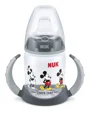 Biberon din plastic NUK Mickey cu toarte si adaptor (6+ luni), 150 ml