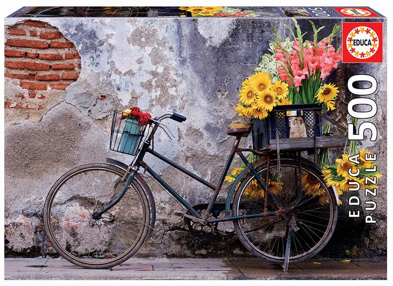 Пазл Educa Велосипед с цветами, 500 деталей