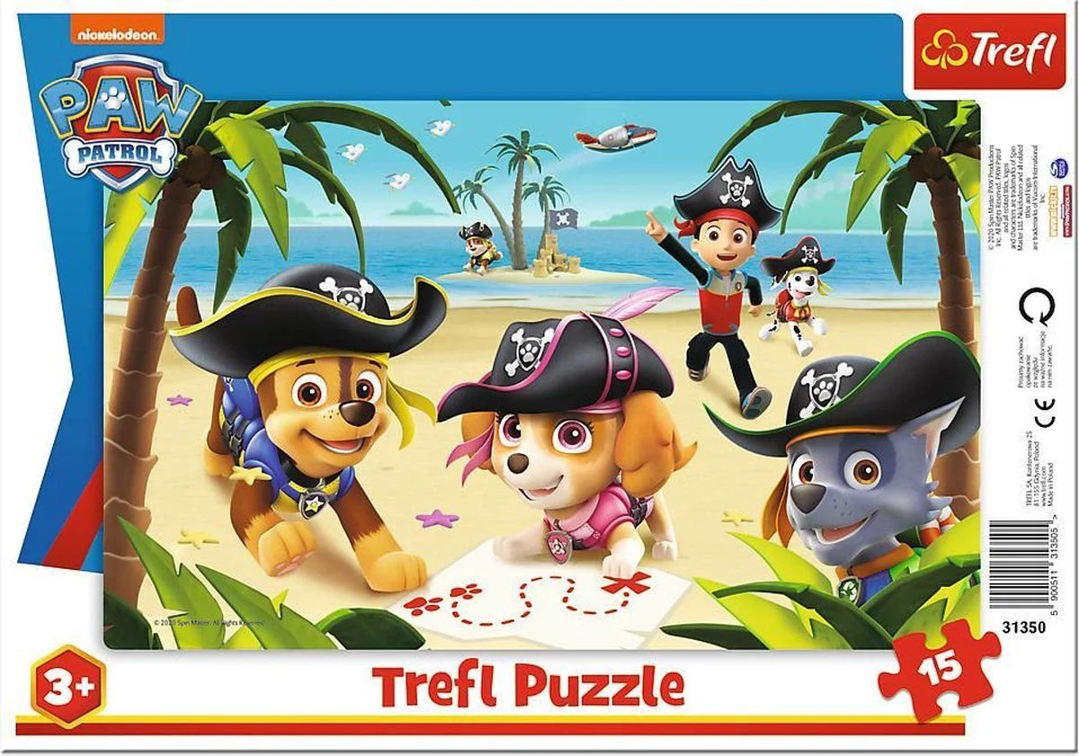 Puzzle Trefl 15 Frame / Friends from paw patrol / Viacom paw patrol, 15 piese