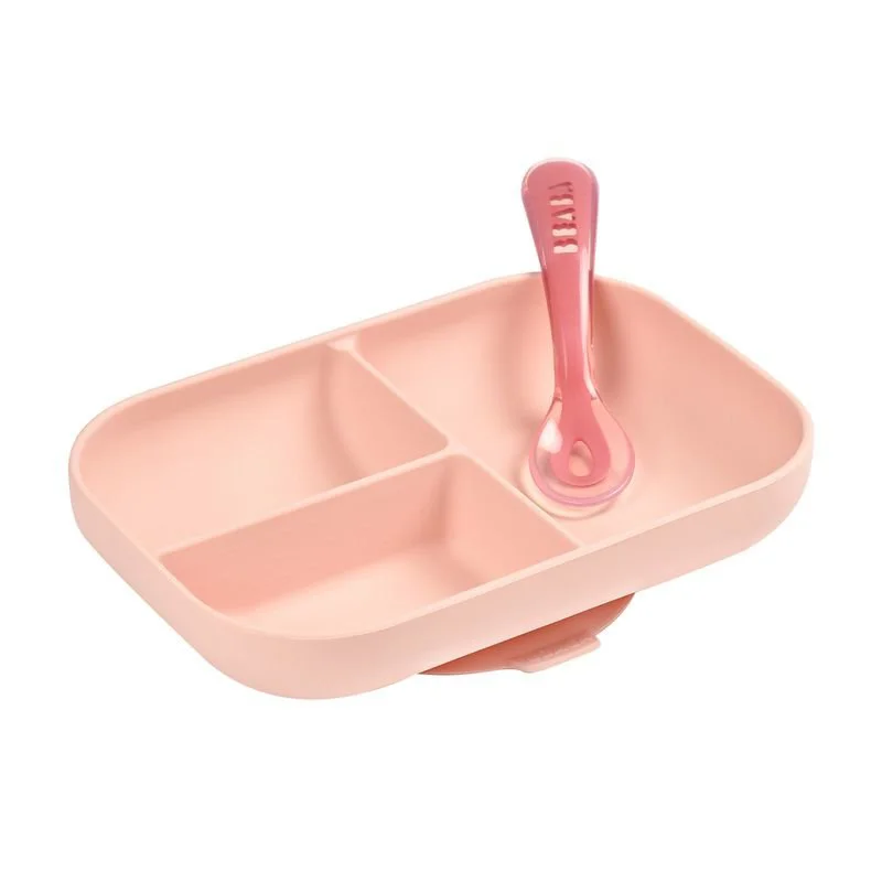 Набор посуды силиконовый Beaba Розовый, 2 шт.