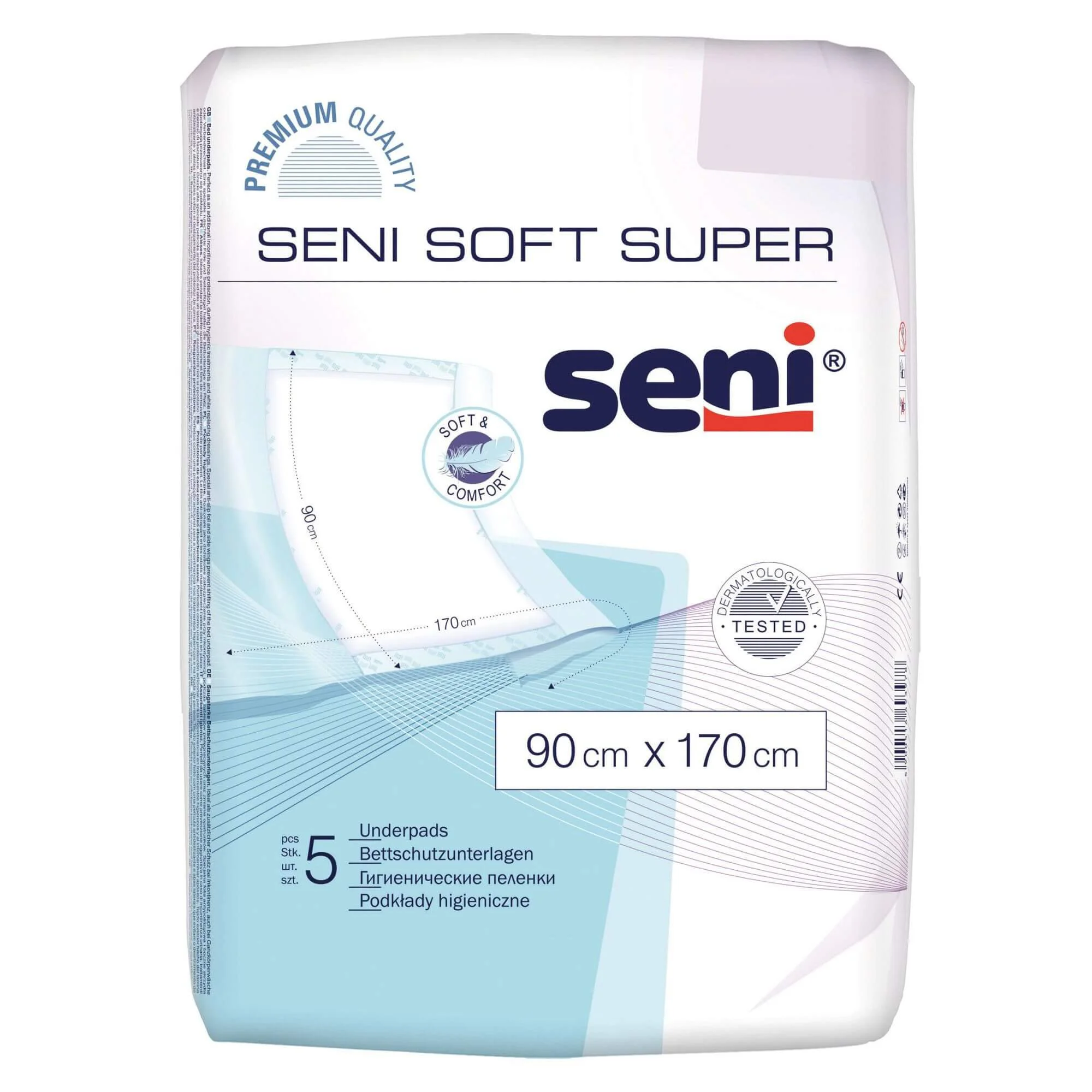 Pelinci de unica folosinta Seni Soft Super (90x170 cm), 5 buc.