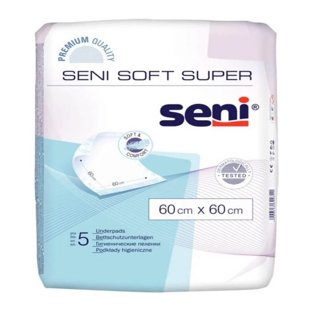 Пеленки впитывающие Seni Soft Super (60x60 см), 5 шт.