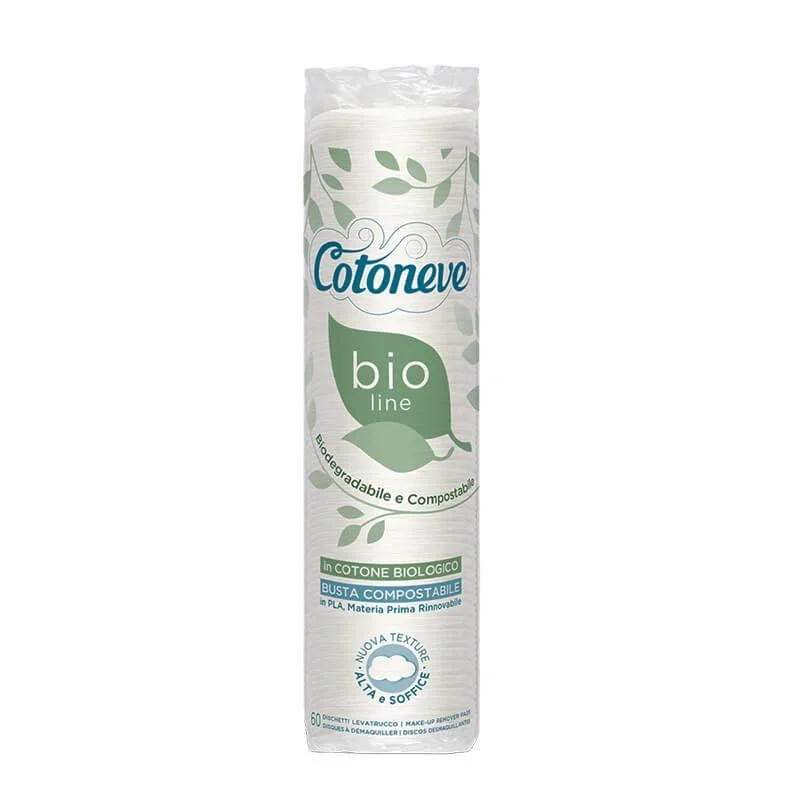 Discuri din bumbac Cotoneve BioLine, 60 buc.
