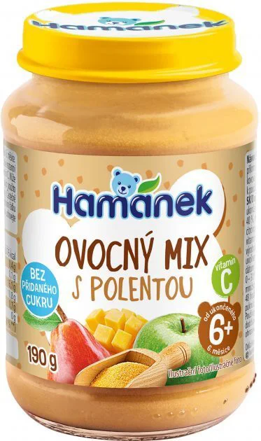 Piure Hamanek Mix de fructe cu polenta (6+ luni), 190 g