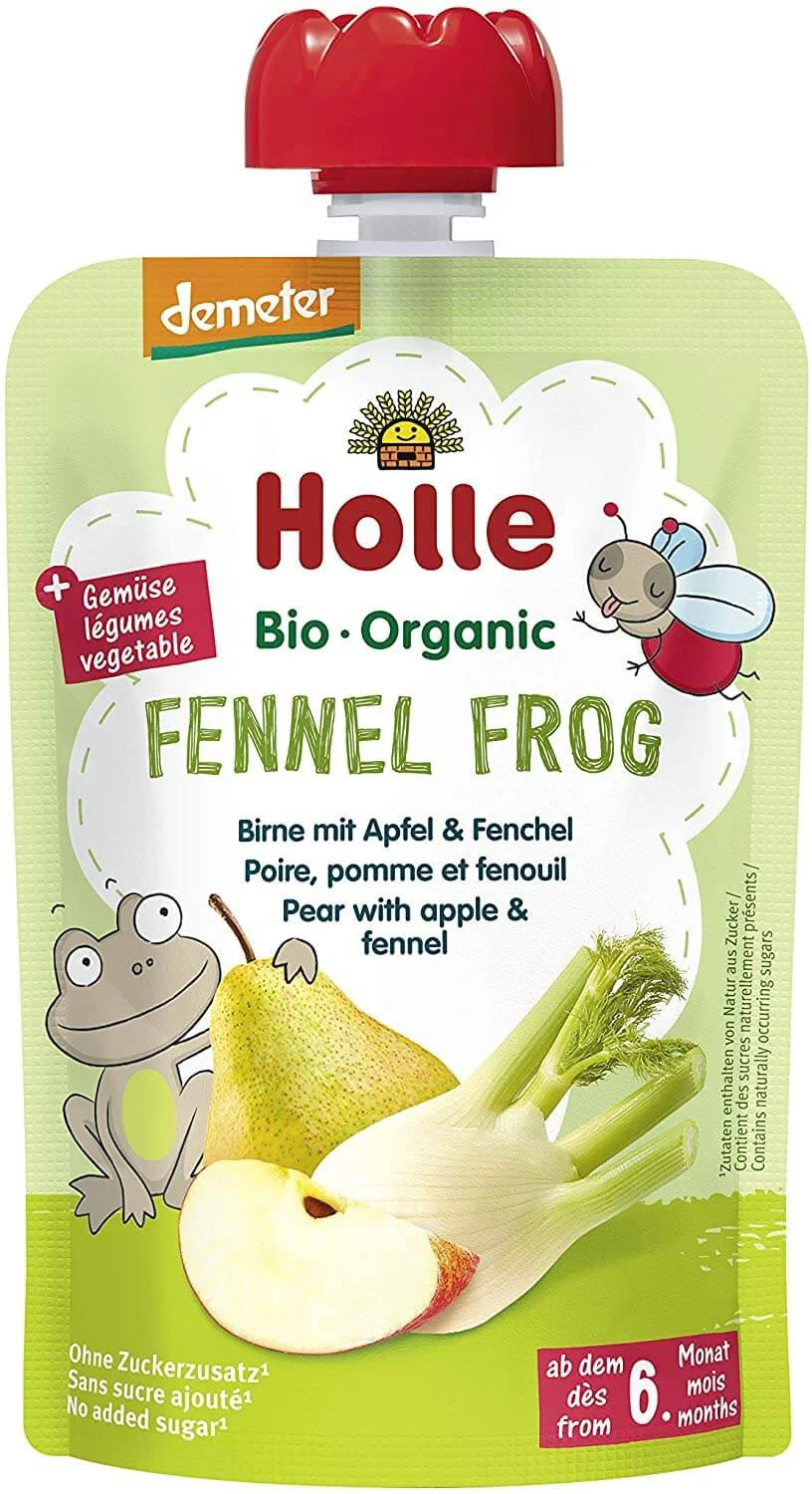 Пюре Holle Fennel Frog Груша, яблоко и фенхель (6+ мес.), 100 г