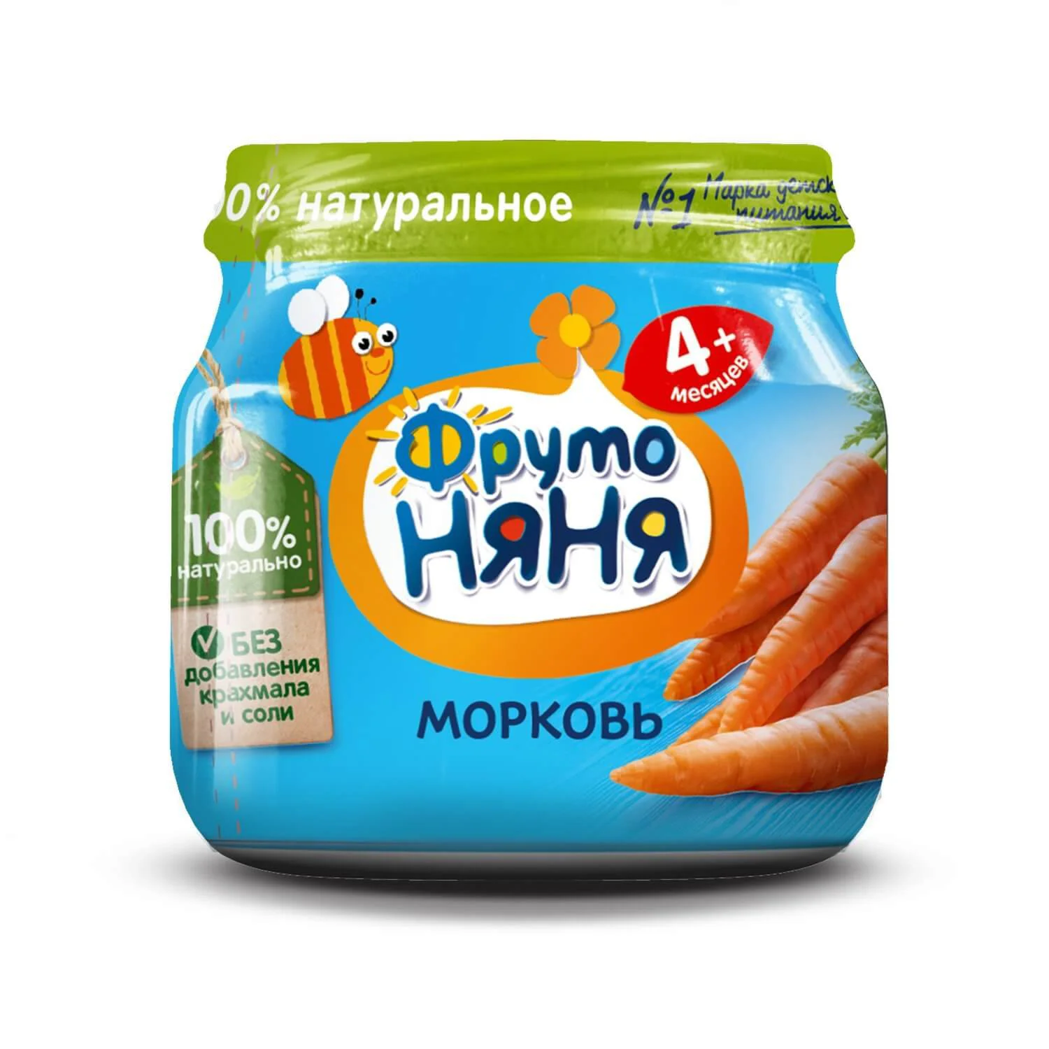 Пюре ФрутоНяня из моркови (4+ мес.), 80 г