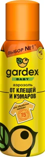 Аэрозоль против клещей и комаров Gardex Baby, 100 мл