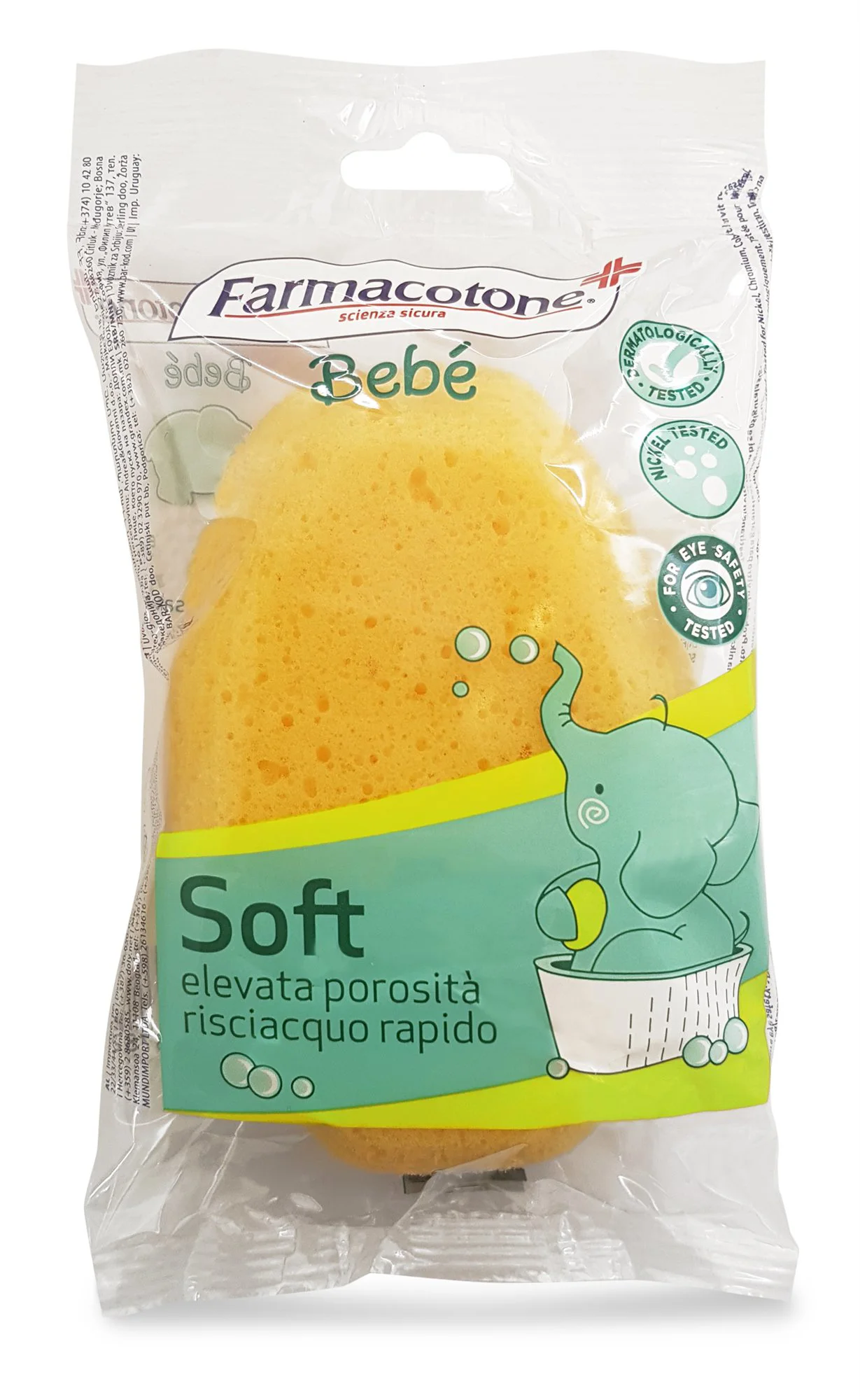 Губка для купания детская Farmacotone Bebe Soft, 12х8 см