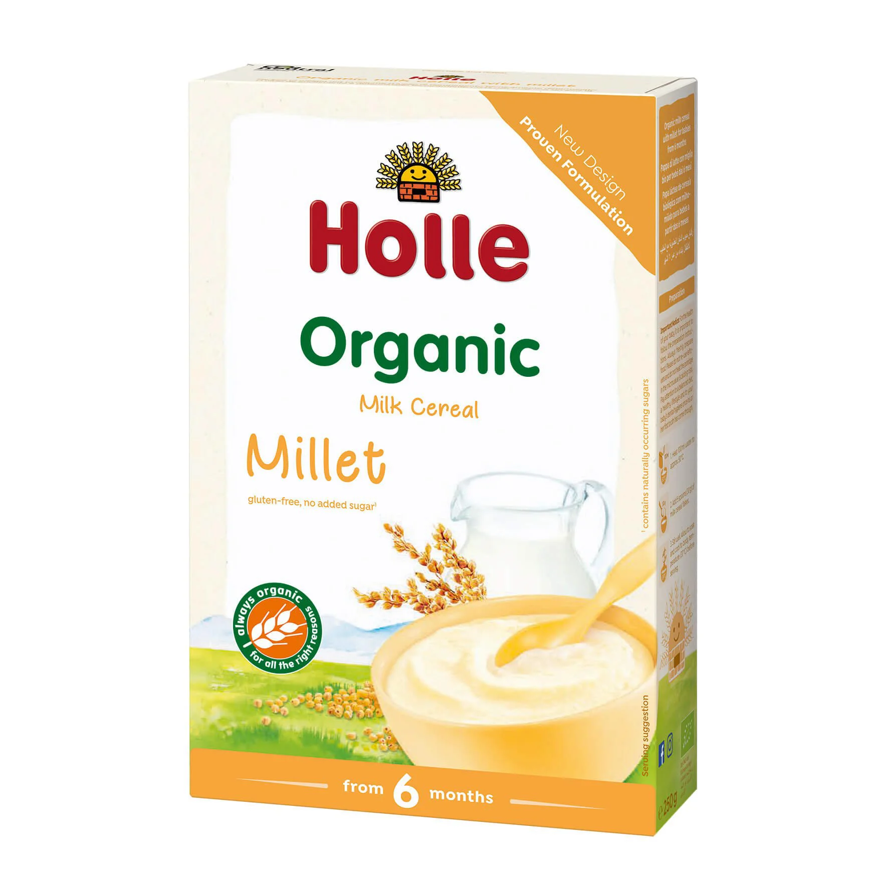Terci organic Holle de mei cu lapte (6+ luni), 250 g