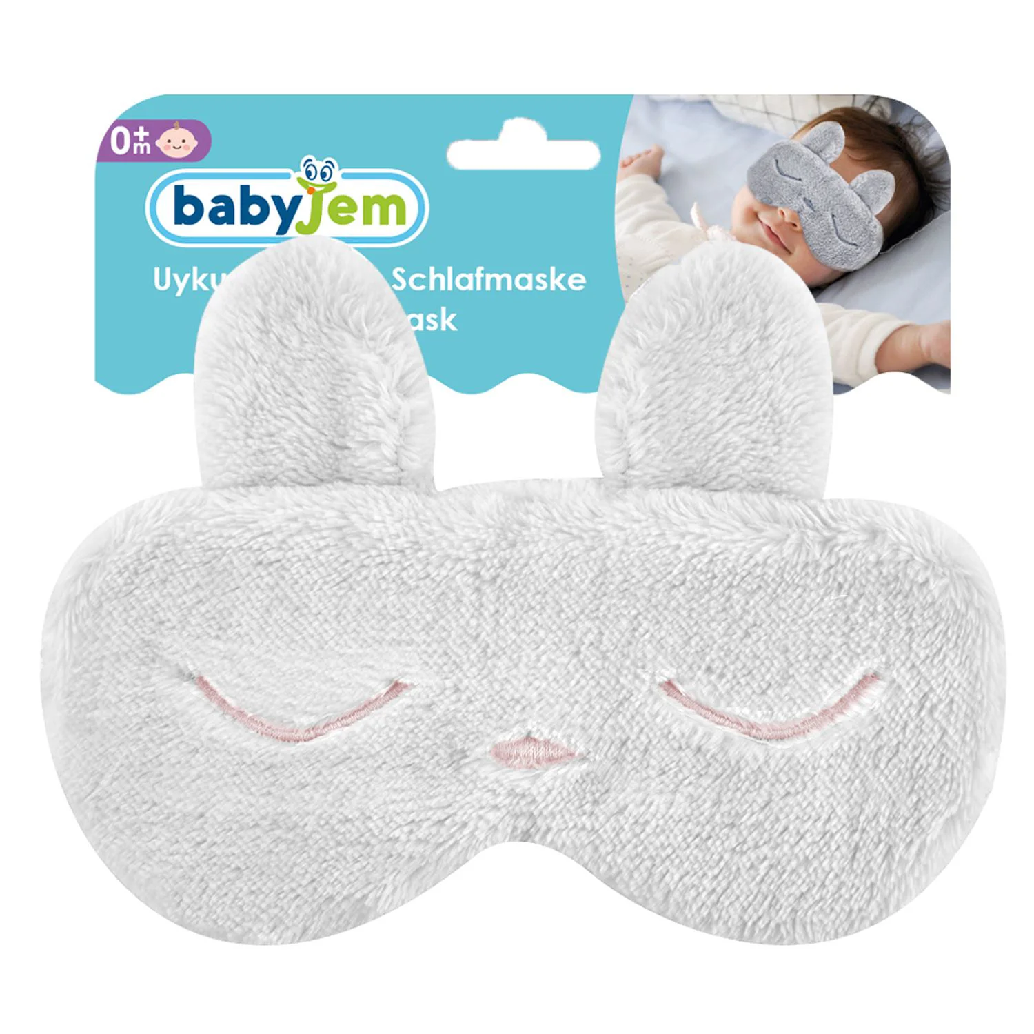 Masca bebelusi pentru somn BabyJem Sleeping Bunny Ecru