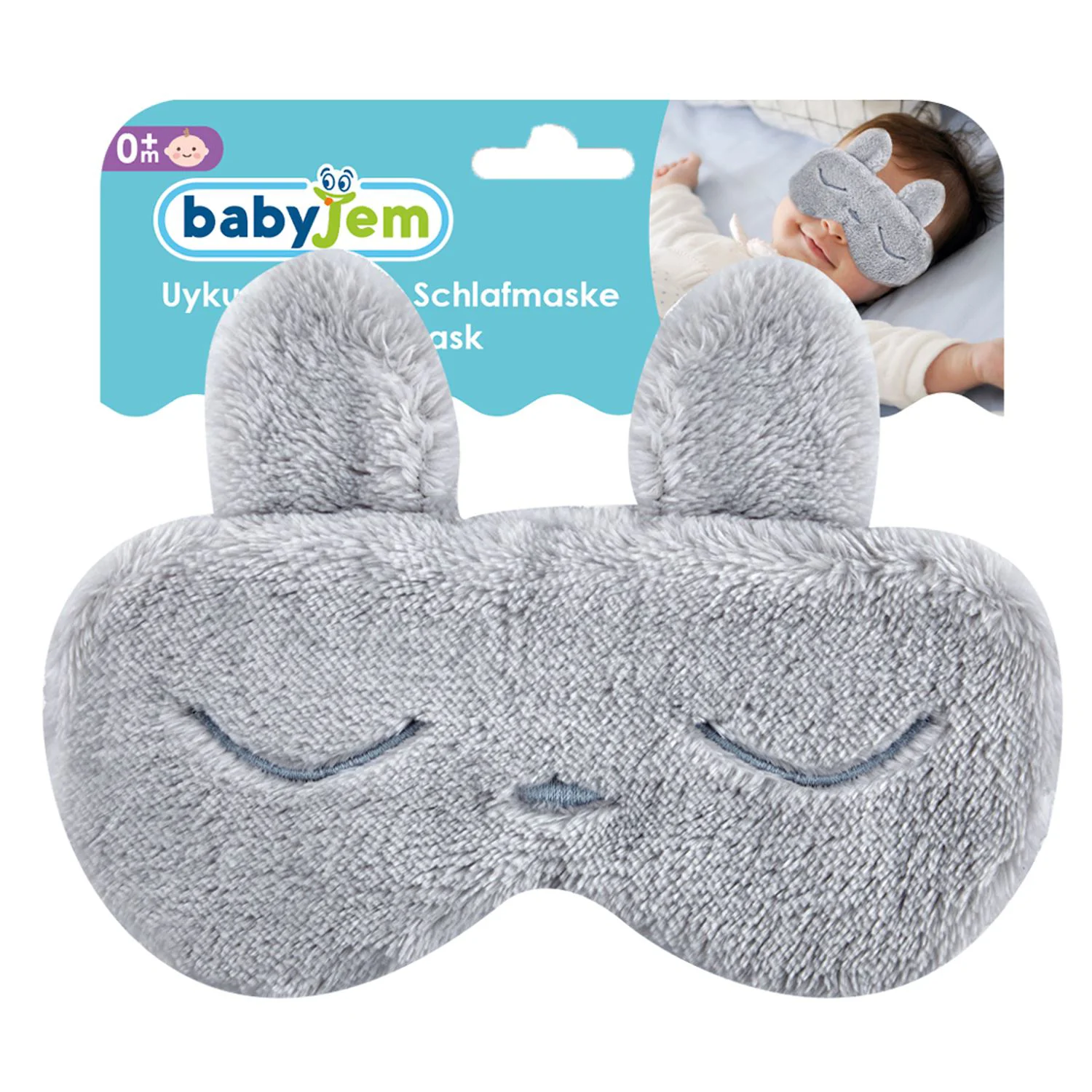 Детская маска для сна BabyJem Sleeping Bunny Grey