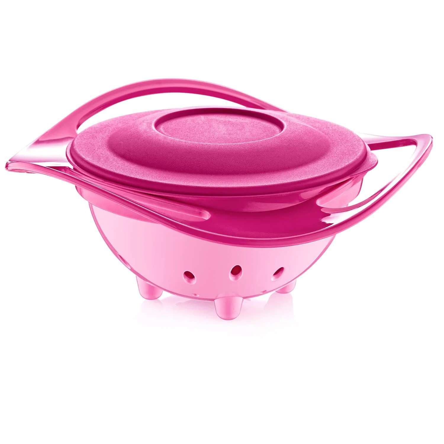 Многофункциональная миска с крышкой и вращением на 360 градусов BabyJem Amazing Bowl Pink