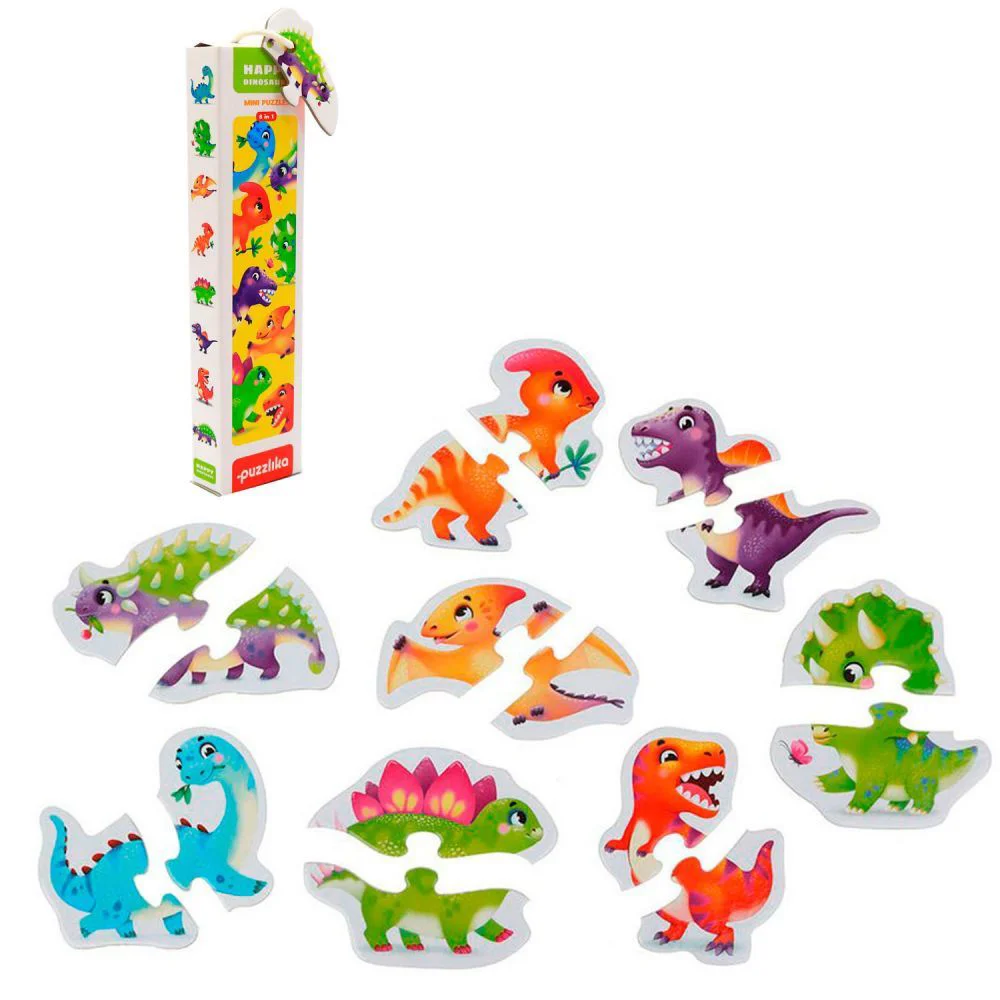 Puzzle educativ 8 in 1 Puzzlika "Dino"
