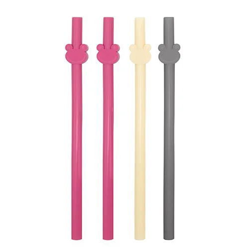 Набор из 4 многоразовых силиконовых соломинок BabyJem Pink
