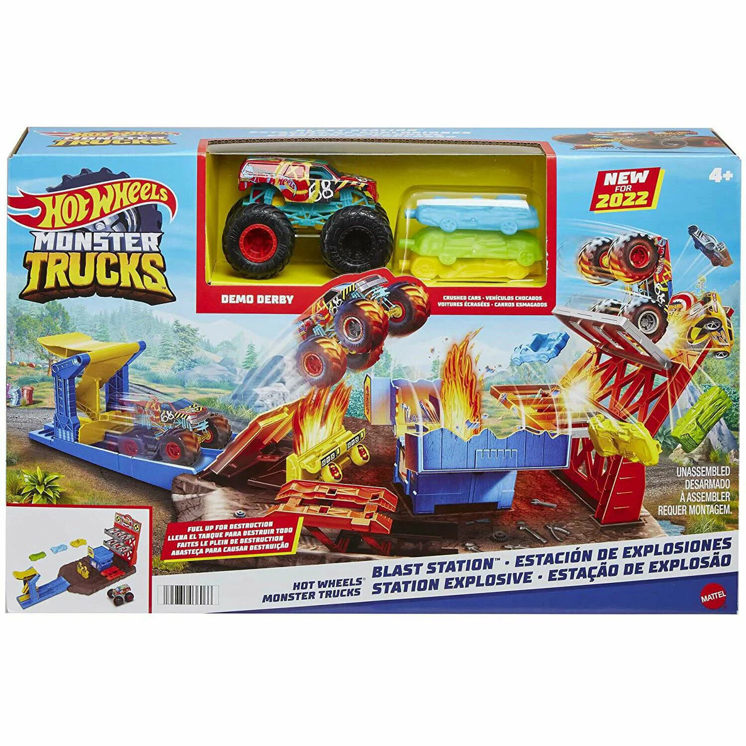 Set de joaca Hot Wheels Monster Trucks Statie de explozie