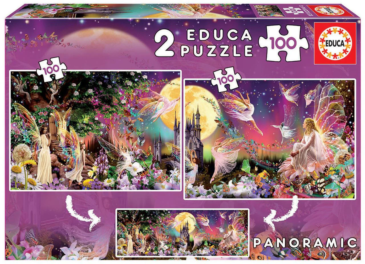 Puzzle Educa 2 in 1 Zana Triptych, 100 piese
