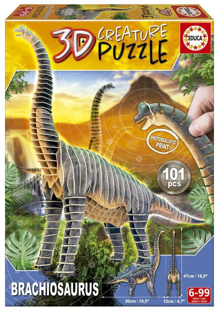 Пазл Educa Brachiosaurus 3D, 101 деталь