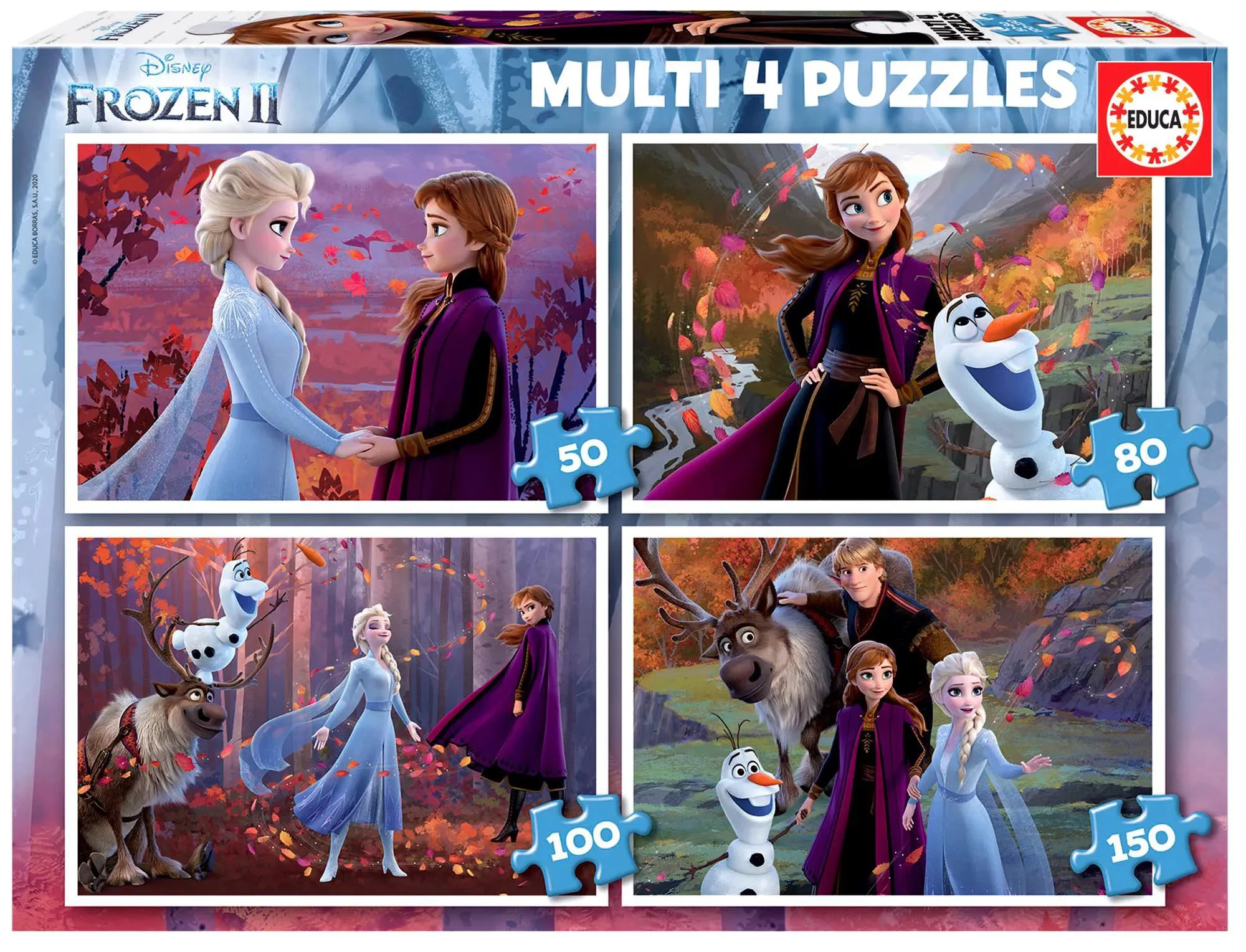 Puzzle Educa 4 in 1 Frozen 2 (50, 80, 100, 150)