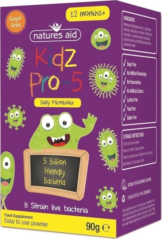 Microbiotic pentru copii Kidz PRO-5 Natures Aid, 90 g
