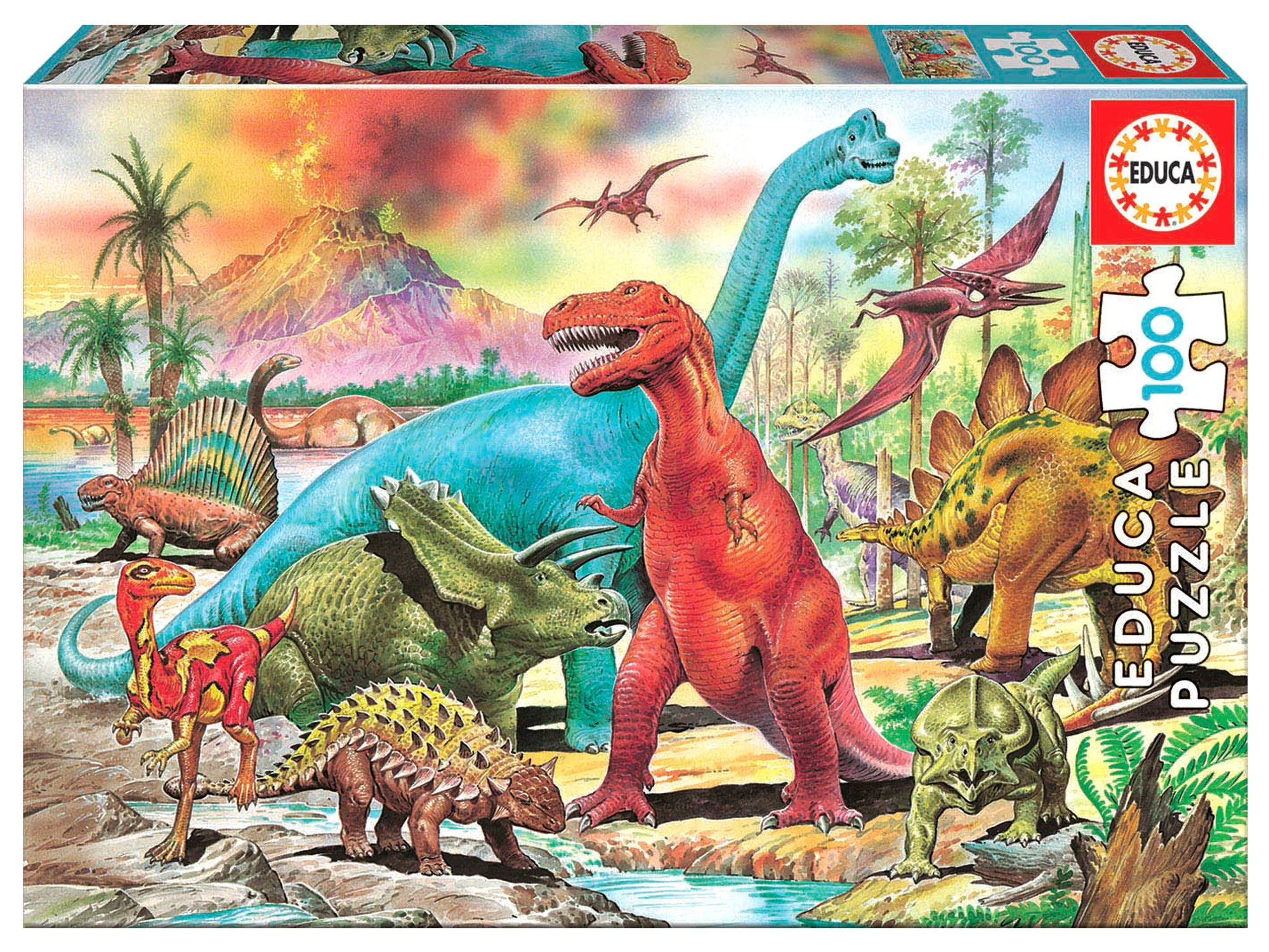 Puzzle Educa Dinozauri, 100 piese
