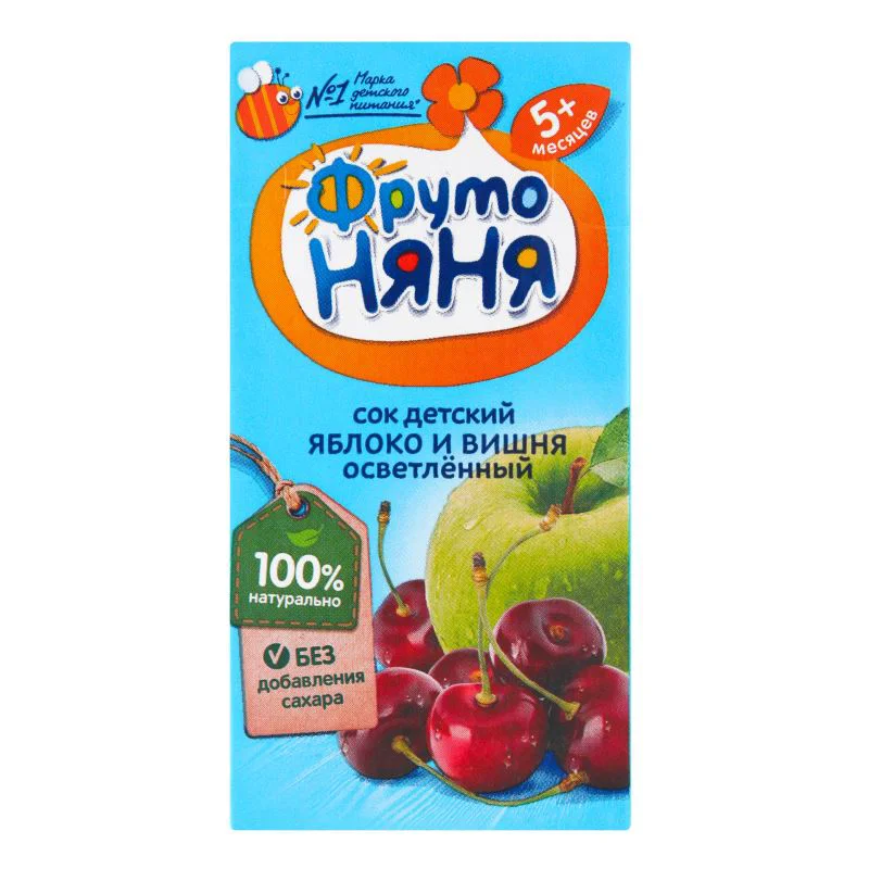 Suc ФрутоНяня din mere si cirese (5+ luni), 200 ml