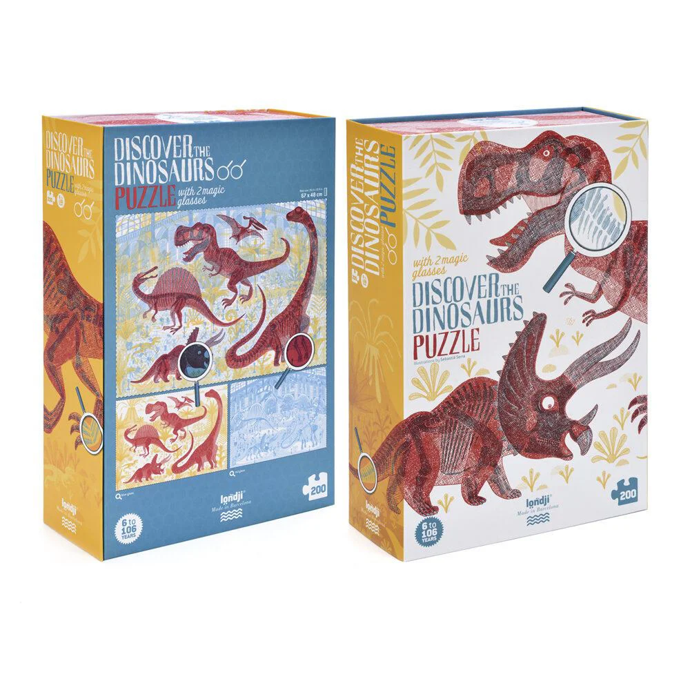 Puzzle Londji Discover the Dinosaurs, 200 piese