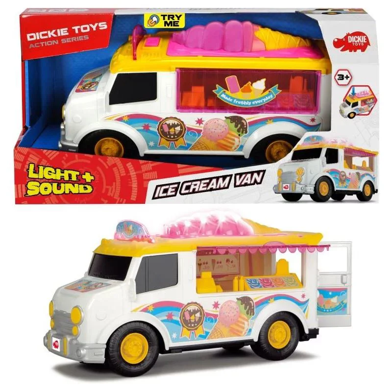Машина Dickie Фургон с мороженым, 30 см (свет и звук)