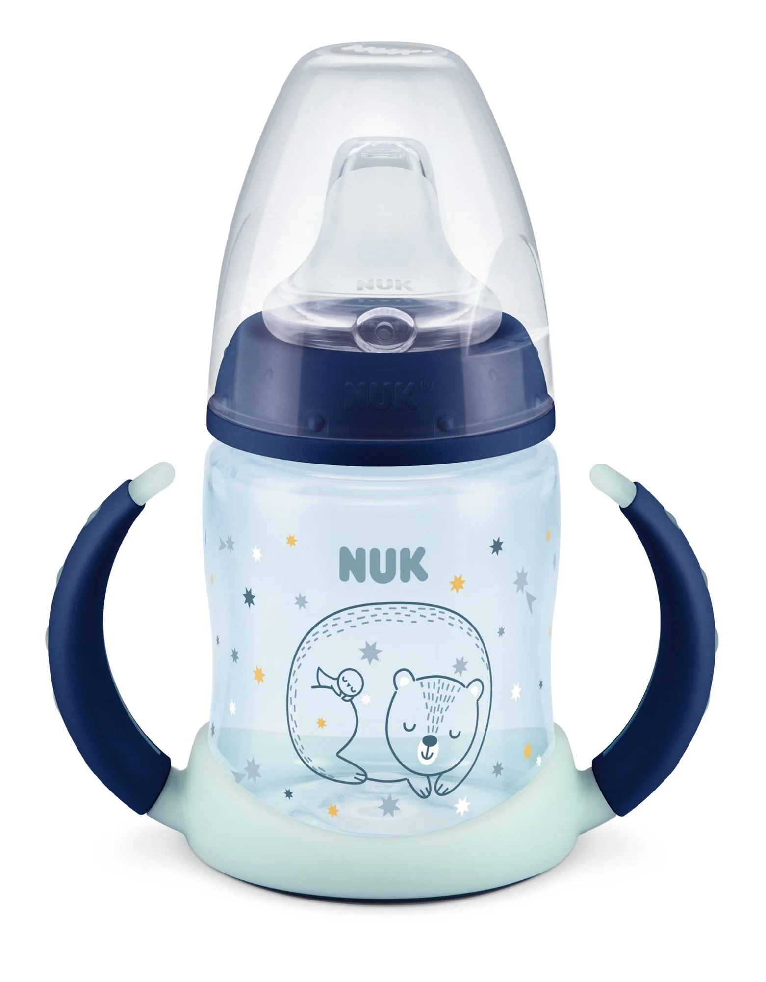 Ночная бутылочка NUK с ручками и адаптером (6-18 месяцев), 150 мл