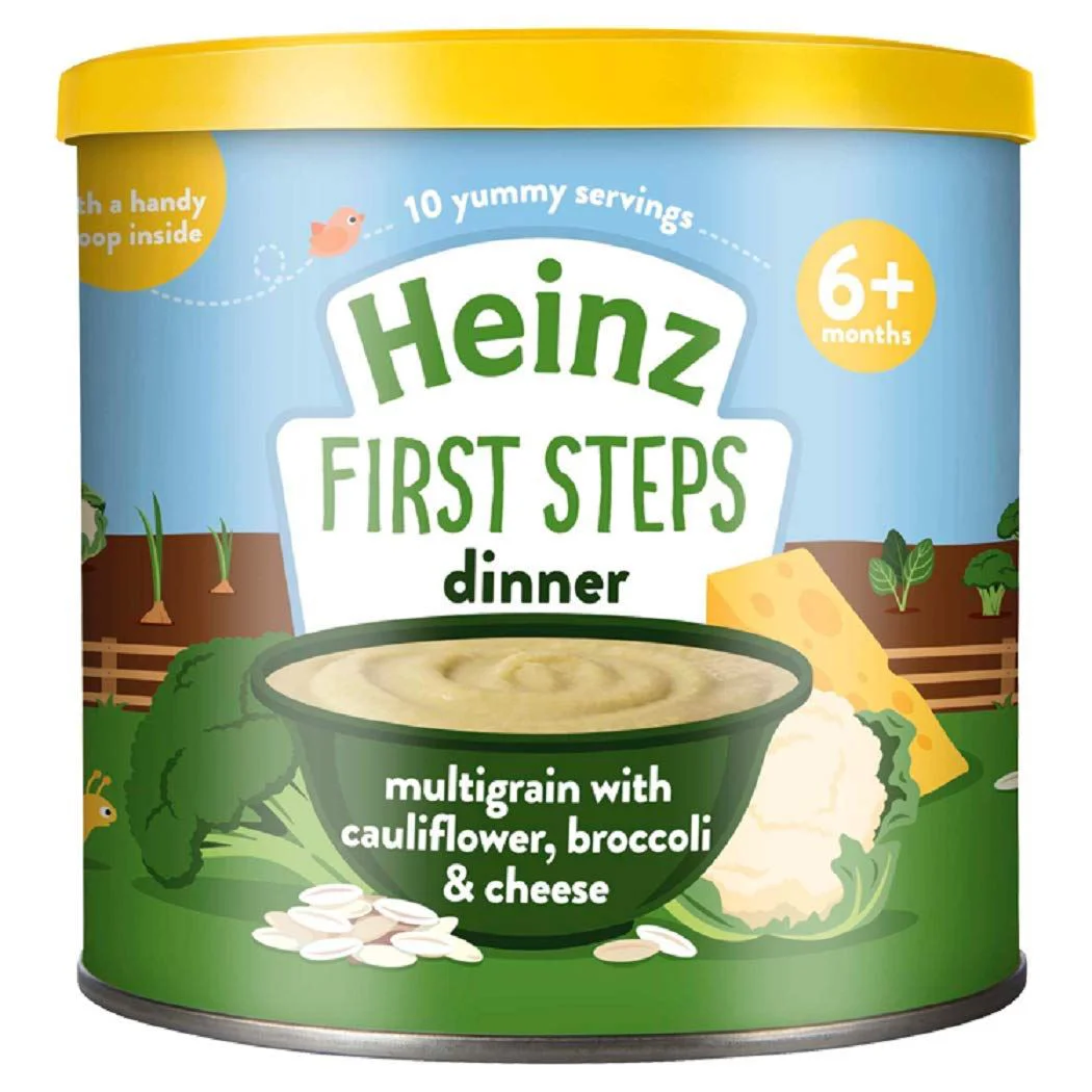 Каша мультизлаковая Heinz First Steps Цветная капуста, брокколи и сыр (6+ мес.), 200 г