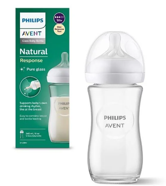 Biberon din sticla Philips Avent Natural Response, 240 ml