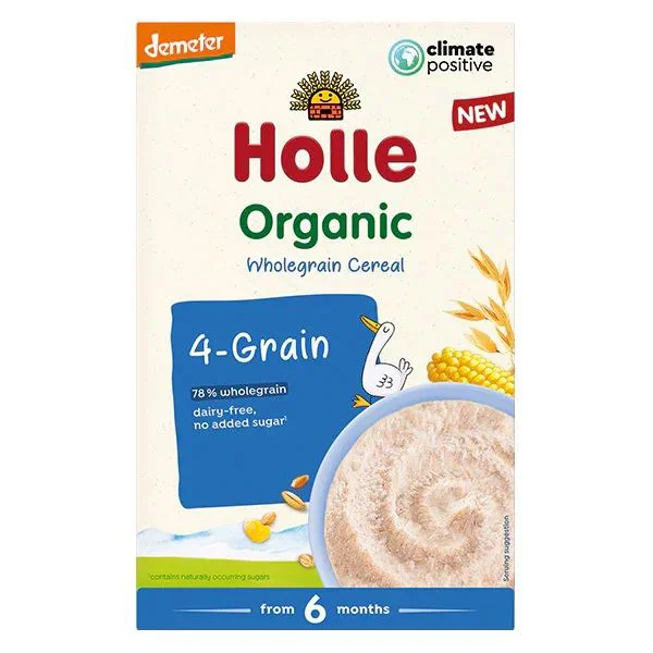 Terci organic Holle din 4 cereale fara lapte (6+ luni), 250 g