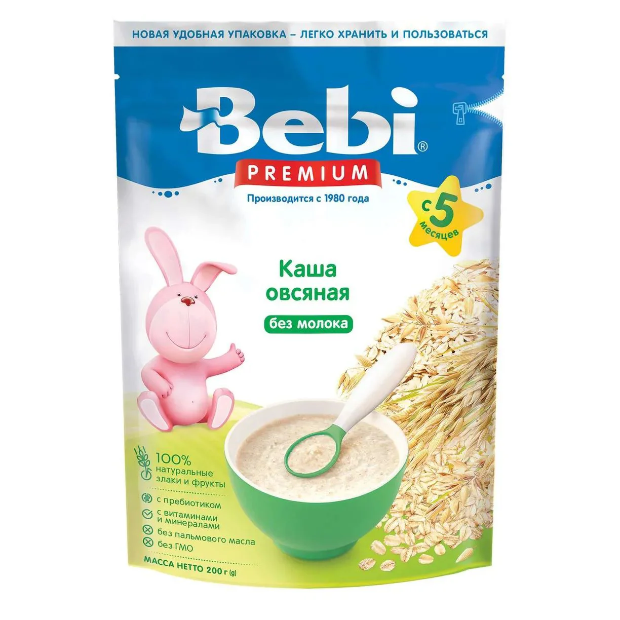 Terci de ovaz fara lapte Bebi Premium (5+ luni), 200 g