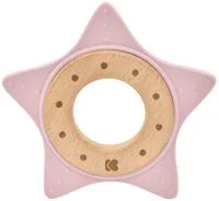 Деревянная игрушка-прорезыватель с силиконом KikkaBoo Star Pink
