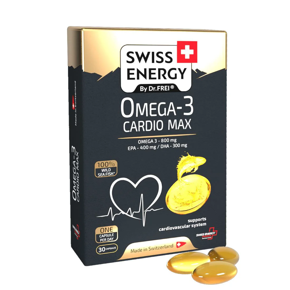 Capsule Swiss Energy Omega-3 Cardio Max, 30 buc.