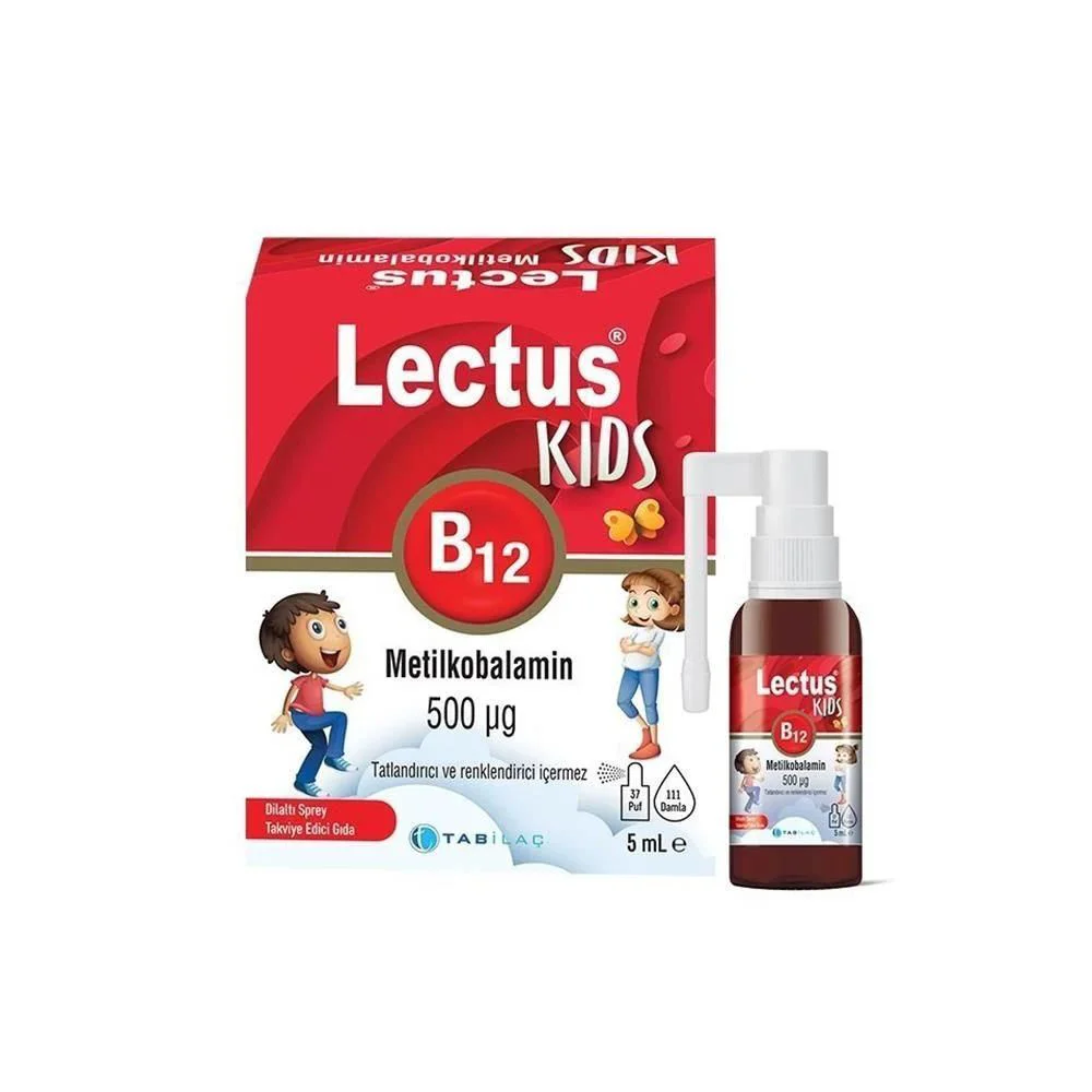 Spray Tab Ilac Lectus Kids B12 500μg fara coloranti si zahar, 5 ml