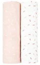 Pelinci de muselina KikkaBoo Swaddle Confetti Pink, 80x80 cm, 2 buc.