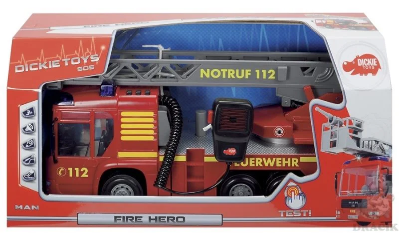 Masina de pompieri Dickie cu sunet si apa, 43 cm