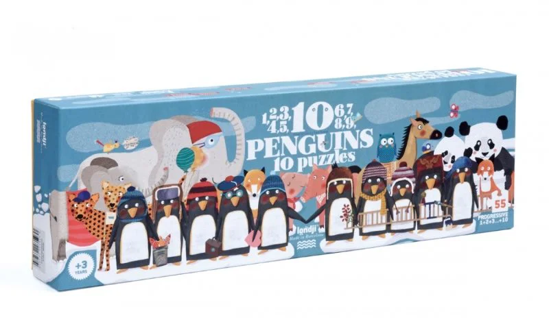 Numaram pana la 10! Puzzle Londji 10 Penguins