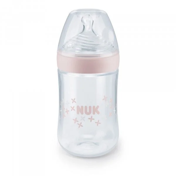 Бутылочка пластиковая NUK Nature Sense с силиконовой соской (6-18 мес.), 260 мл