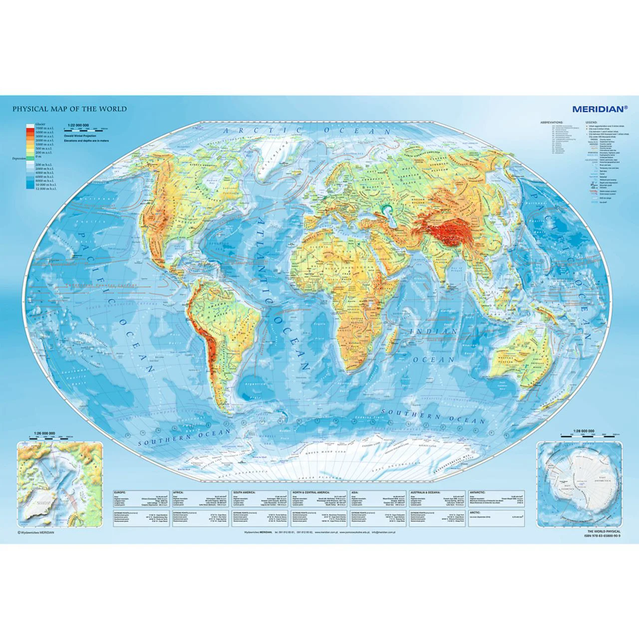 Пазл Trefl Физическая карта мира, 1000 элементов